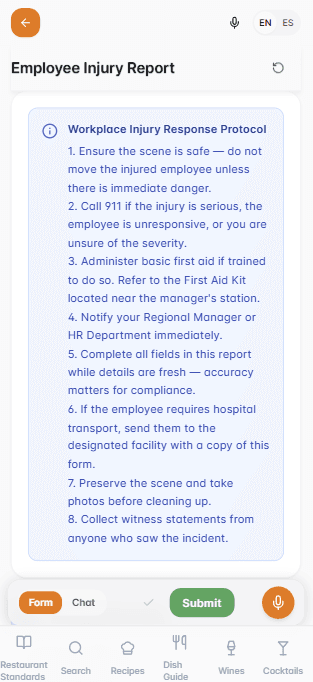 Incident workflow showing a guided step-by-step flow with escalation checkpoints