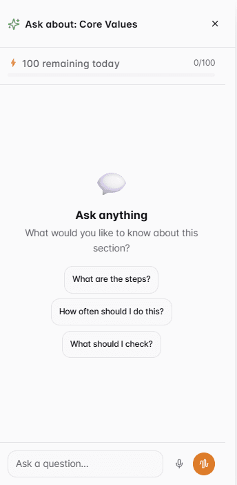 SOP search interface showing a natural language question with the matching policy